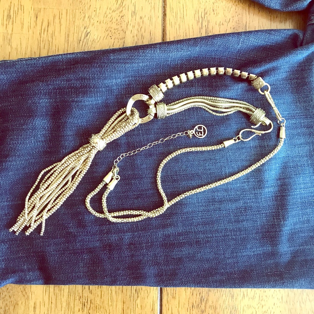 Asymmetrical “gold chain” necklace 21”